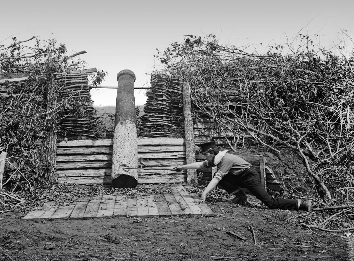 Centreville, Virginia. Quaker gun, George N. Barnard, photographer, March 1862. (Library of Congress)