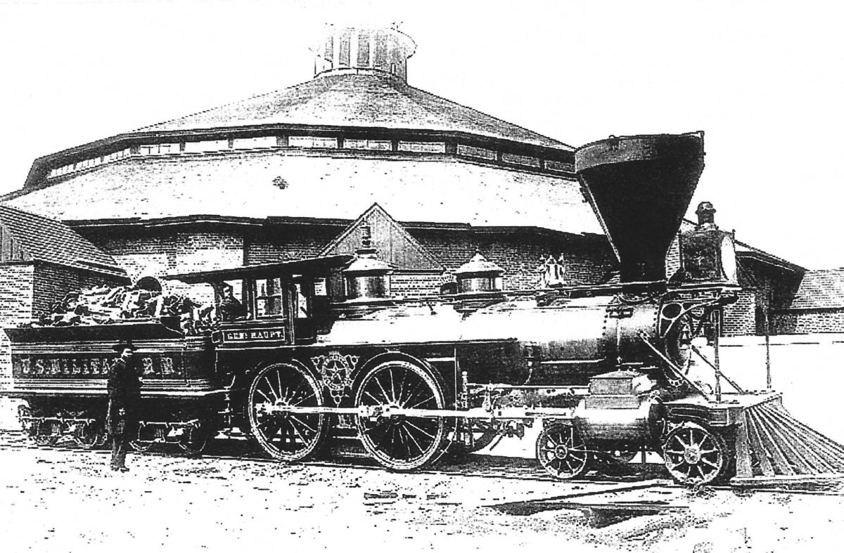 This is the locomotive that was pulling the train load of Confederate prisoners. The locomotives were confiscated by the Union Army and were designated as Military Railroad.