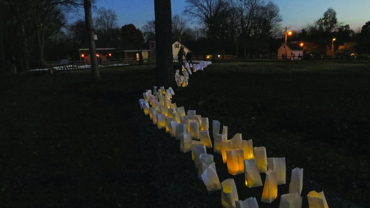Candles line part of the Federal trench line at Franklin.