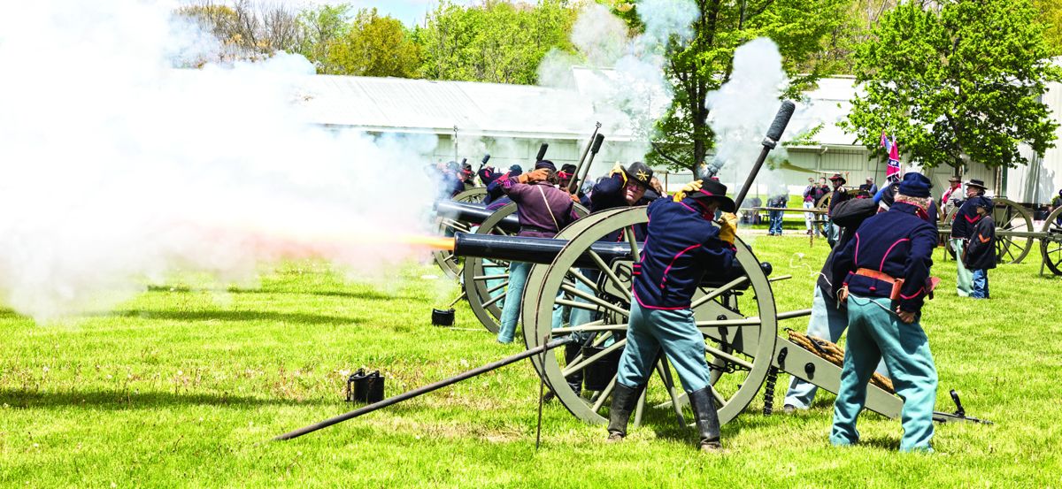 Artillery firing demonstrations on Saturday and Sunday were popular with the public.