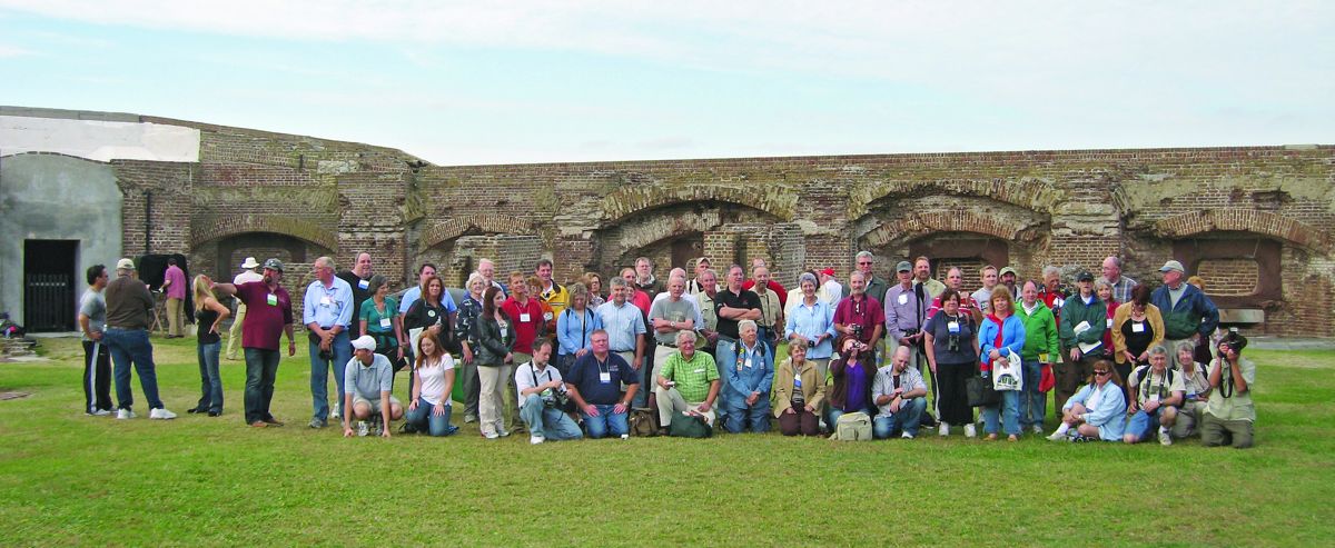 Participants of the 2007 Image of War Seminar in Charleston, S.C. They pose for a group photograph inside Fort Sumter.