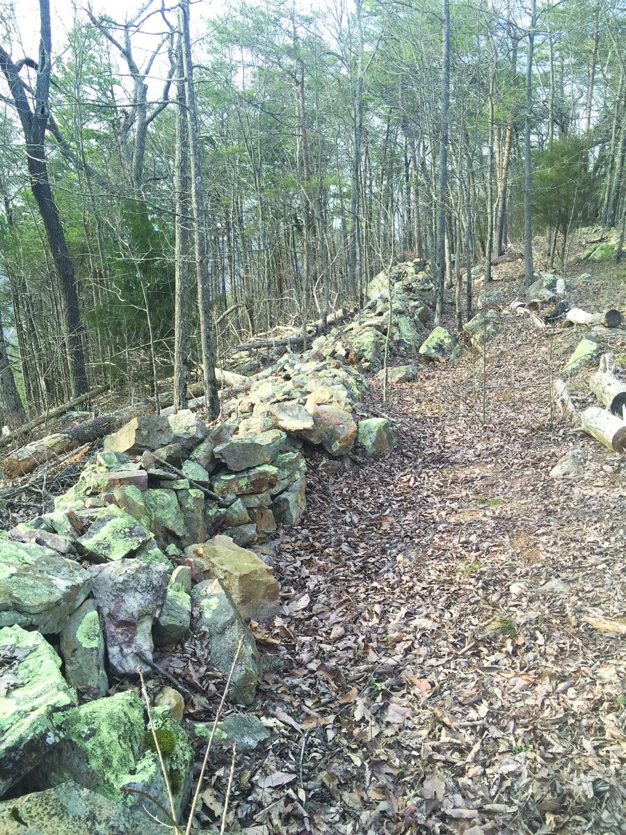 Rock wall used in Confederate defenses atop Rocky Face