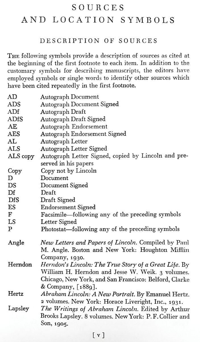 Collected Works Sources and