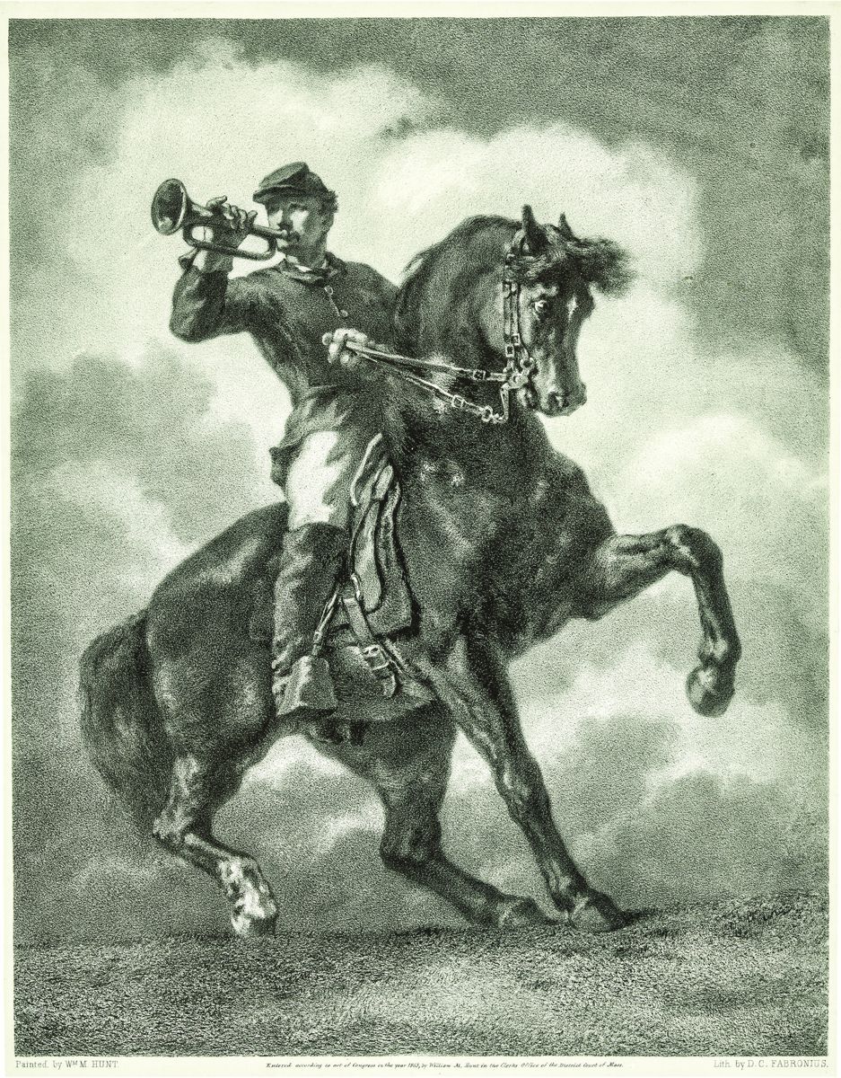 Bugle Call painted by Wm. M. Hunt ; lith by D.C. Fabronius. (Library of Congress)