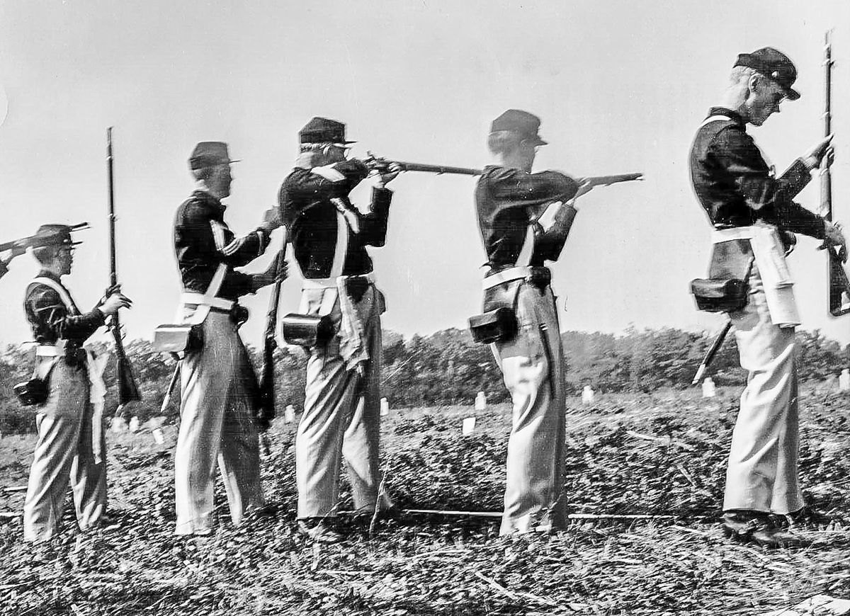Civil War sharpshooters take aim.