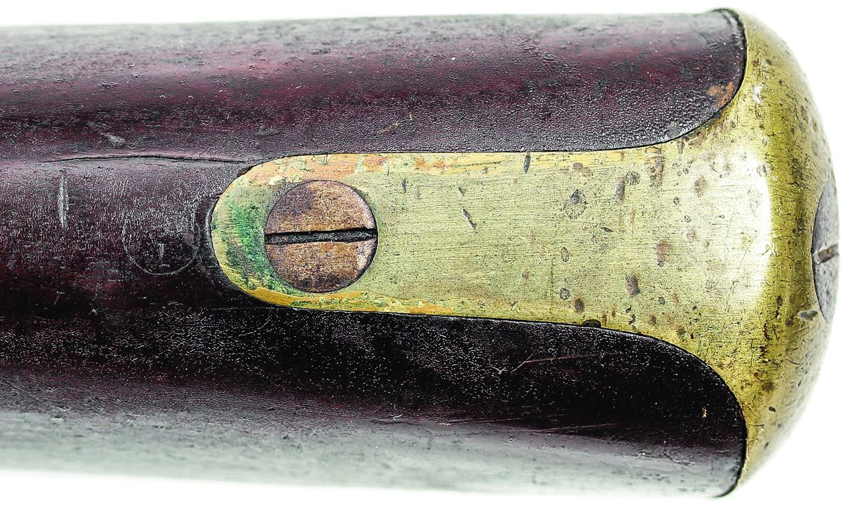 CH/1 inspection mark on comb of a Confederate purchased P1851 Minié rifle.