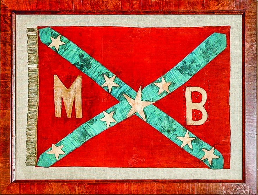 Morton’s Battery Flag, after conservation treatment and framing.