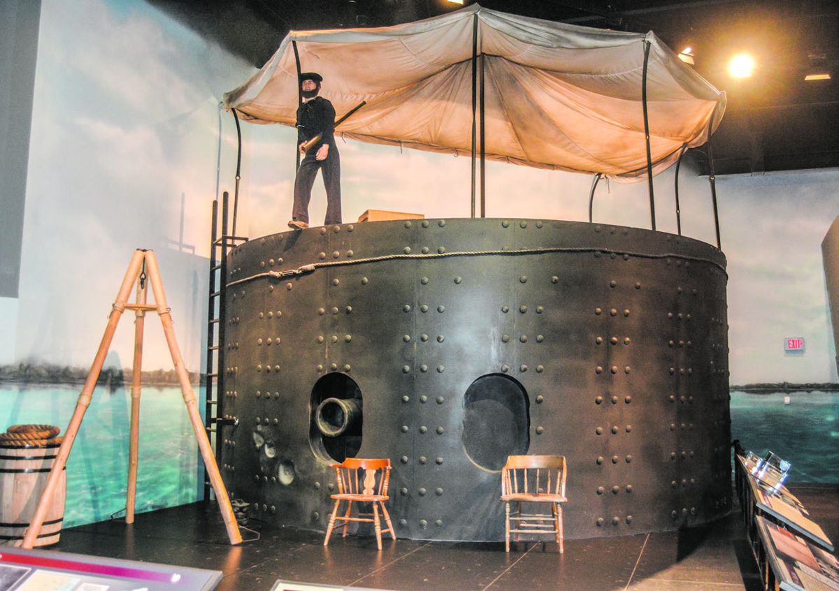 Replica turret of the USS Monitor.