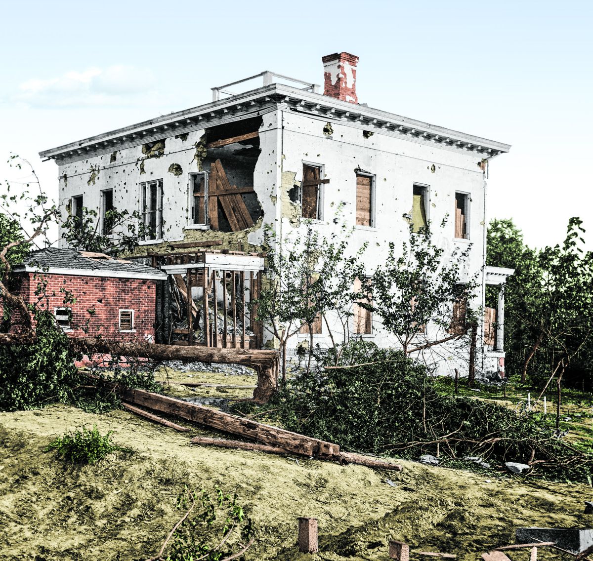 The Ponder House, October 1864. Colorization © 2018 civilwarincolor.com courtesy civilwarincolor. (Library of Congress)