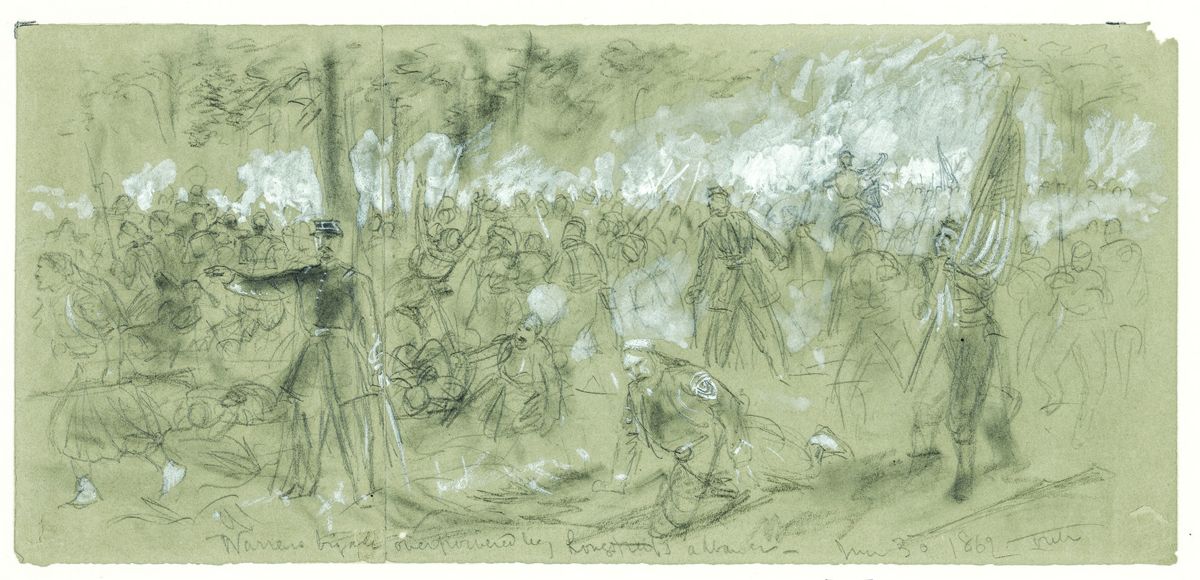 Warren’s Brigade at Second Bull Run, by Alfred R. Waud.
