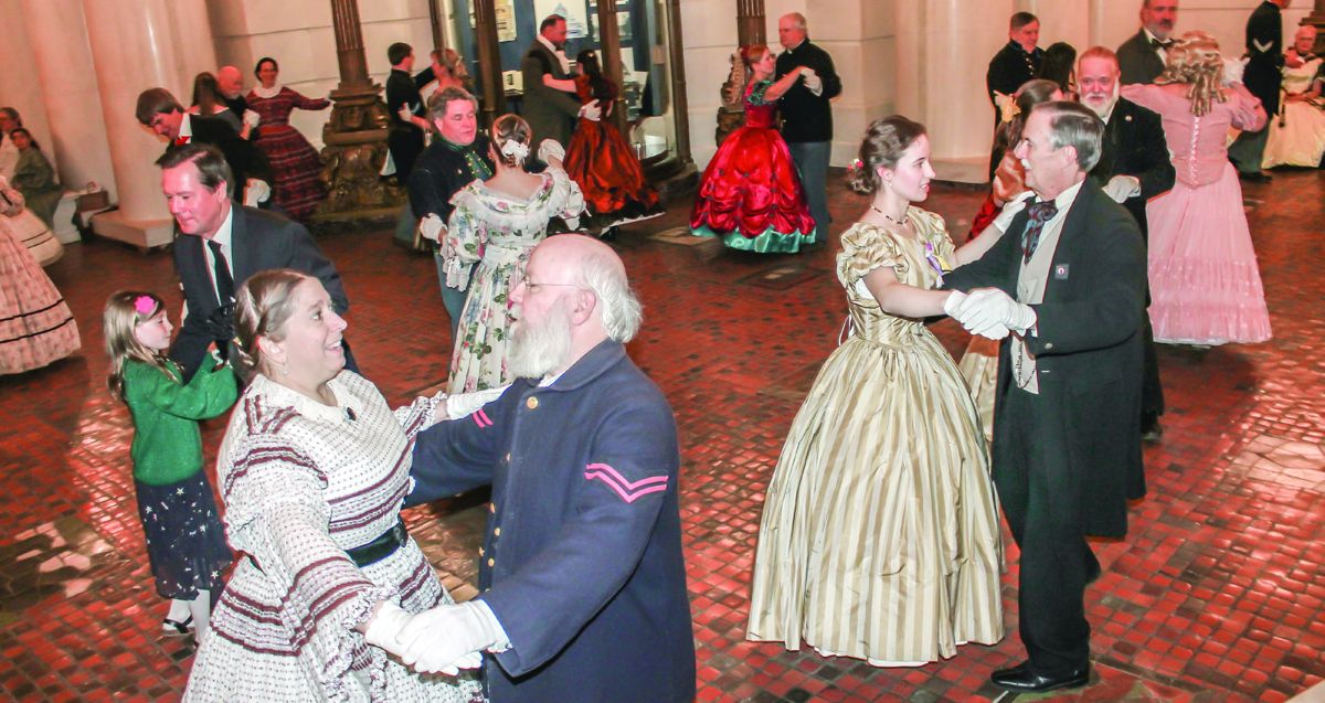 Although the waltz in the closed or “round” position was considered scandalous by some, it was becoming increasingly popular during the Civil War. One waltz at the ball was a Chassez de Amour, or Chase of Love in which the dancers change partners every few minutes at a musical signal from the band.