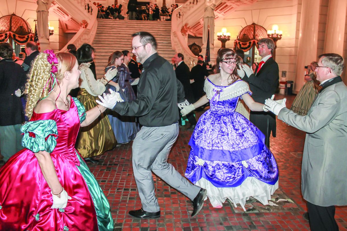 The dance most associated with the Civil War is the Virginia Reel. It originated as an English Country dance called the Sir Roger De Coverley. In America, both North and South, it was often the last rousing dance at a ball.