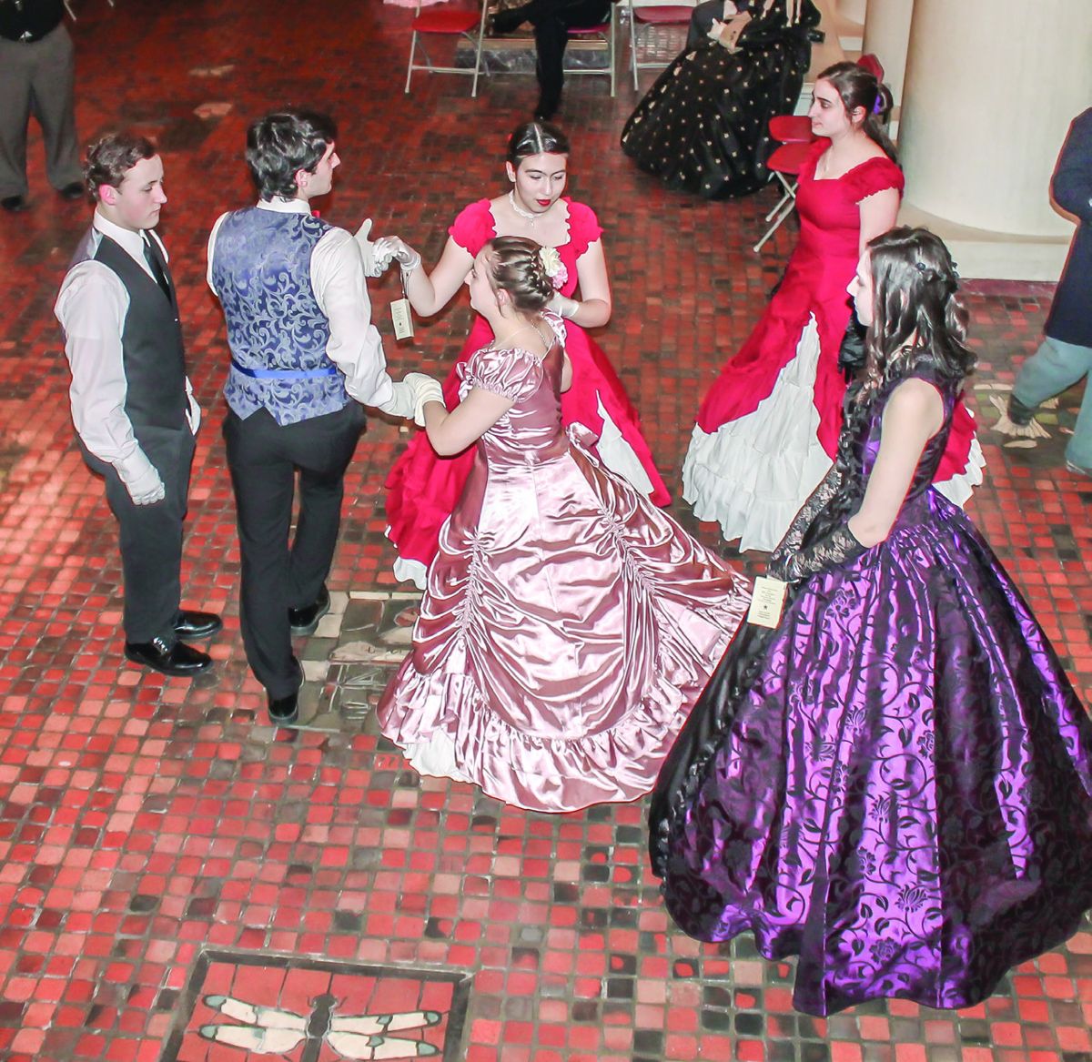 Swedish Dance Ladies often outnumbered gentlemen at balls so dances were devised that had each gentleman partnered with two ladies. Here a group of homeschool students from New Jersey perform the Swedish Dance.
