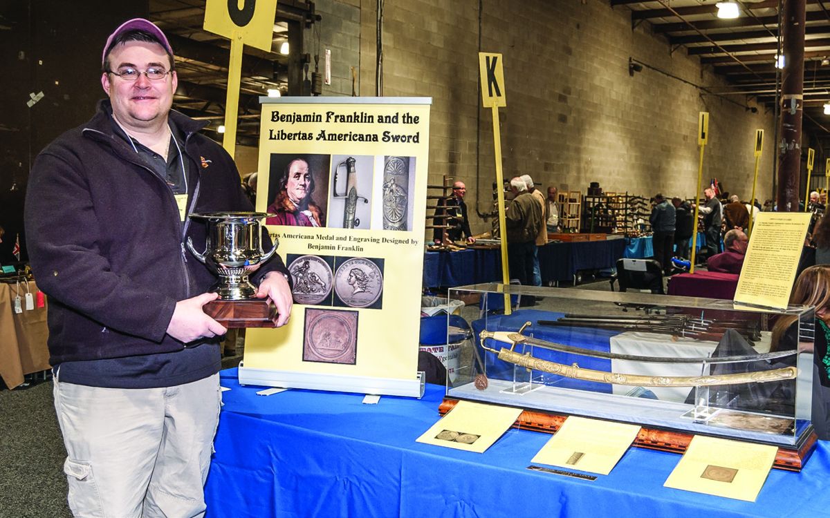 Winner of Best Single Weapon – Chris Grazzini’s exhibit “Benjamin Franklin and the Liberatas American Sword.”