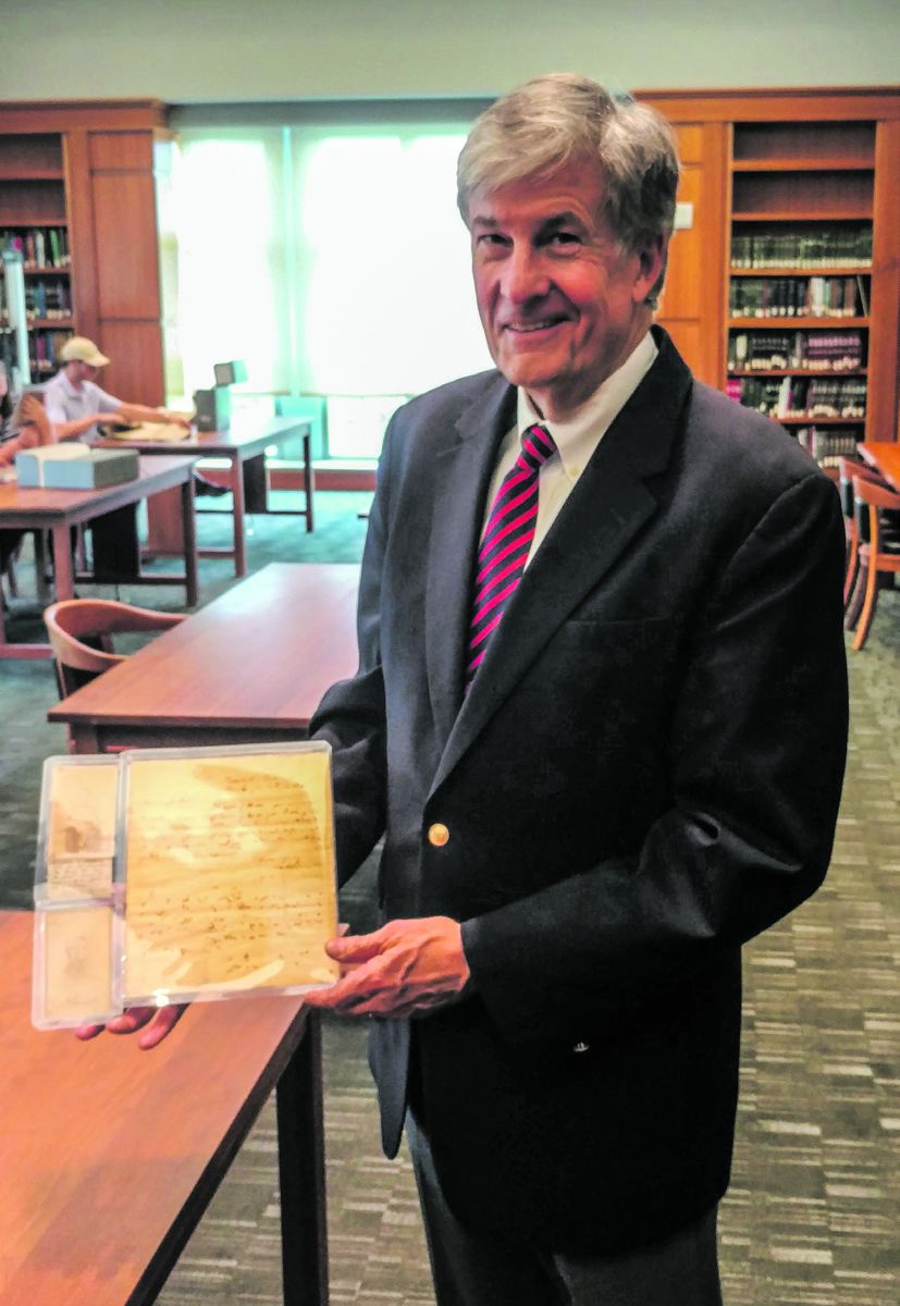 Judge Lawton E. Stephens with the Lincoln Letter.