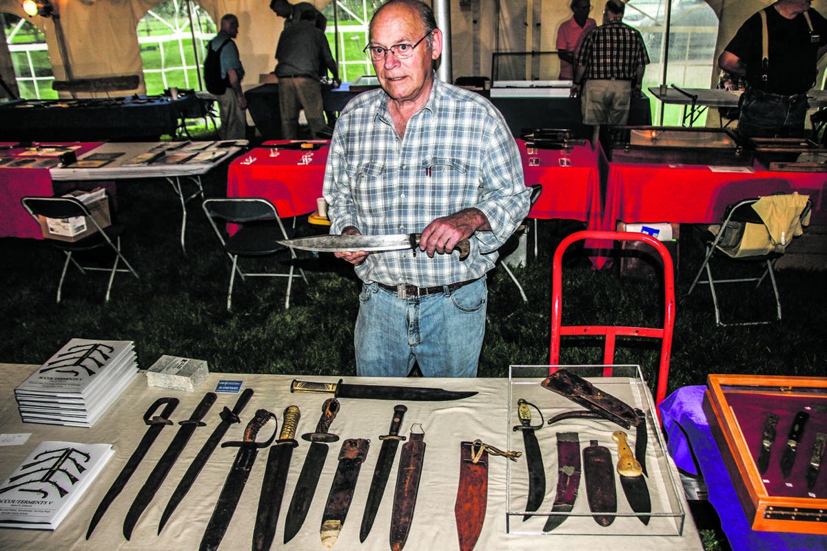 Jim Johnston brought knives along with his newest addition, just released, to the 5 volume Accoutrements, a must have for libraries of Kentucky rifle accessories.