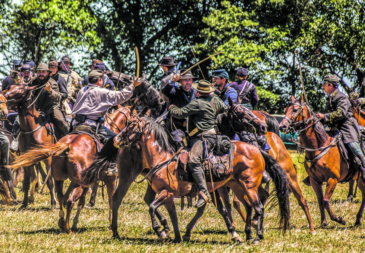 Fighting on horseback is intense and very personal; at East Cavalry Field hand-to-hand combat, while mounted was the (Sandy Goss, Eagle Bay Media)