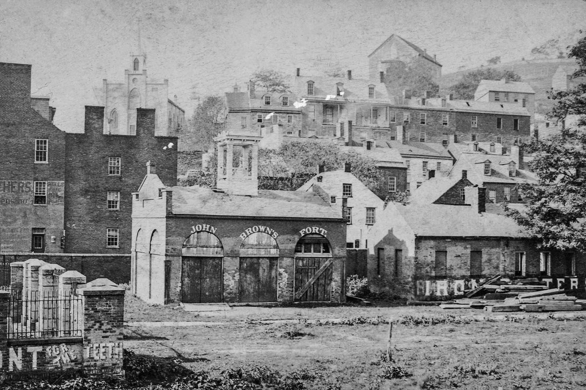 Harpers Ferry, John Brown’s Fort, Then photograph.