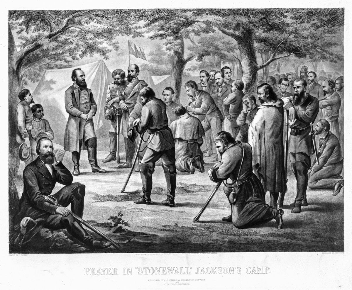 Prayer in 'Stonewall' Jackson's camp.