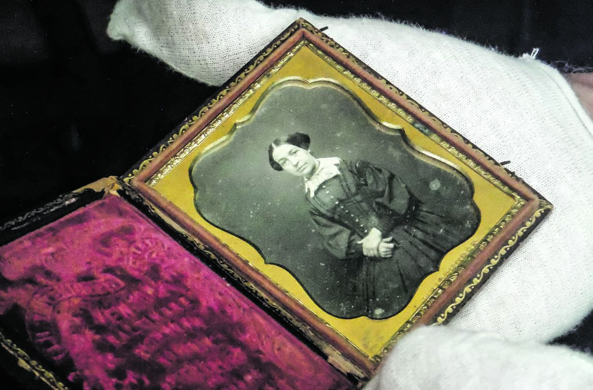 This daguerreotype of Elizabeth Curtis Wallace by Jesse Whitehurst was recently added to the Norfolk County Historical Society’s collection in the Chesapeake Central Library. Photo by Bob Ruegsegger.