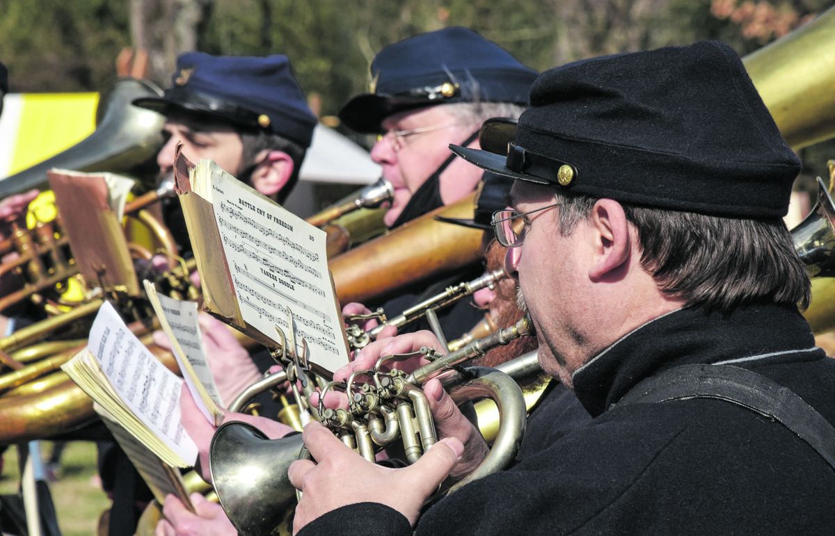 Federal City Brass Band playing vintage instruments.