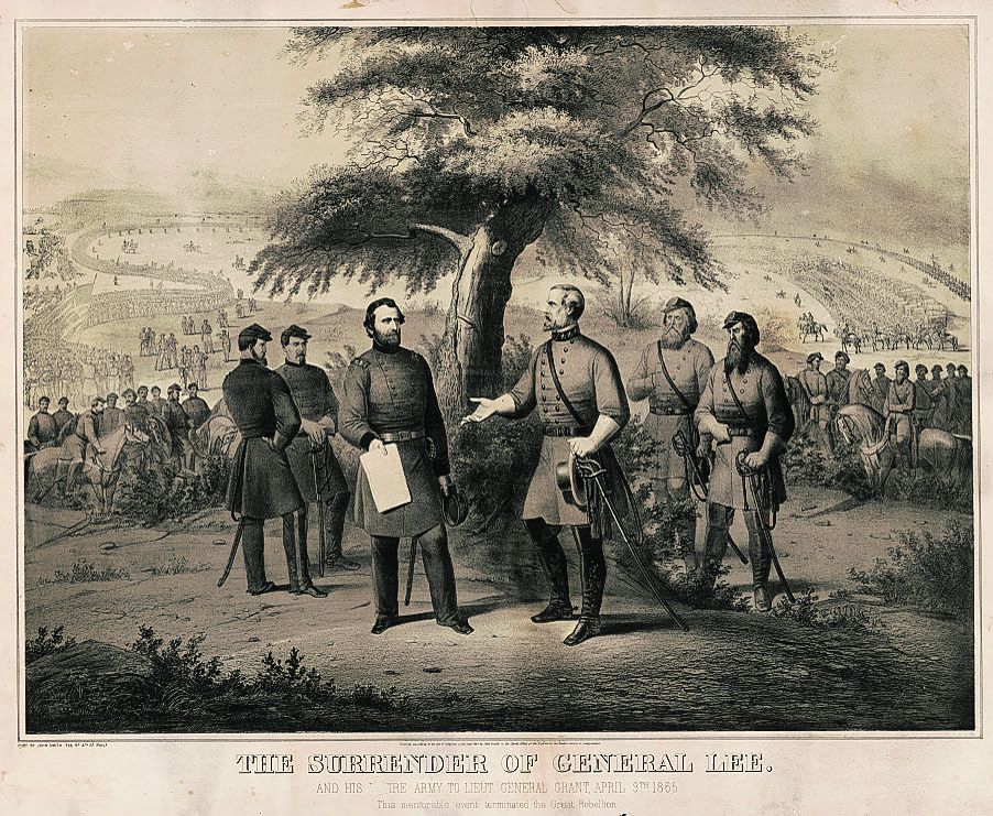 Fig. 1.Two unmounted officers to left and right of central figures. John Smith litho, ca. 1868. All images courtesy Library of Congress.