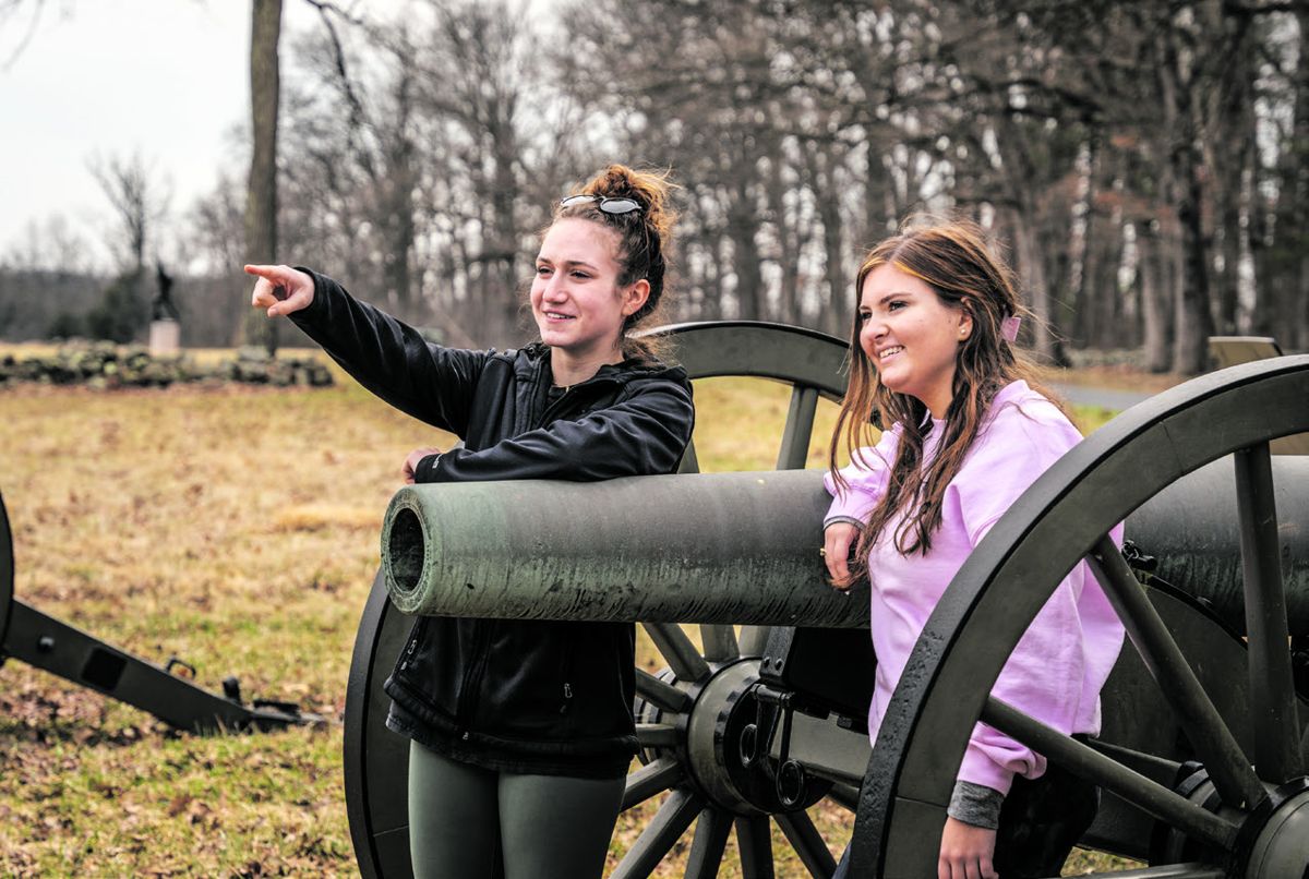 Members of the 2021–2022 Youth Leadership Team on the Gettysburg Battlefield. (Photo by Dave Johnson)