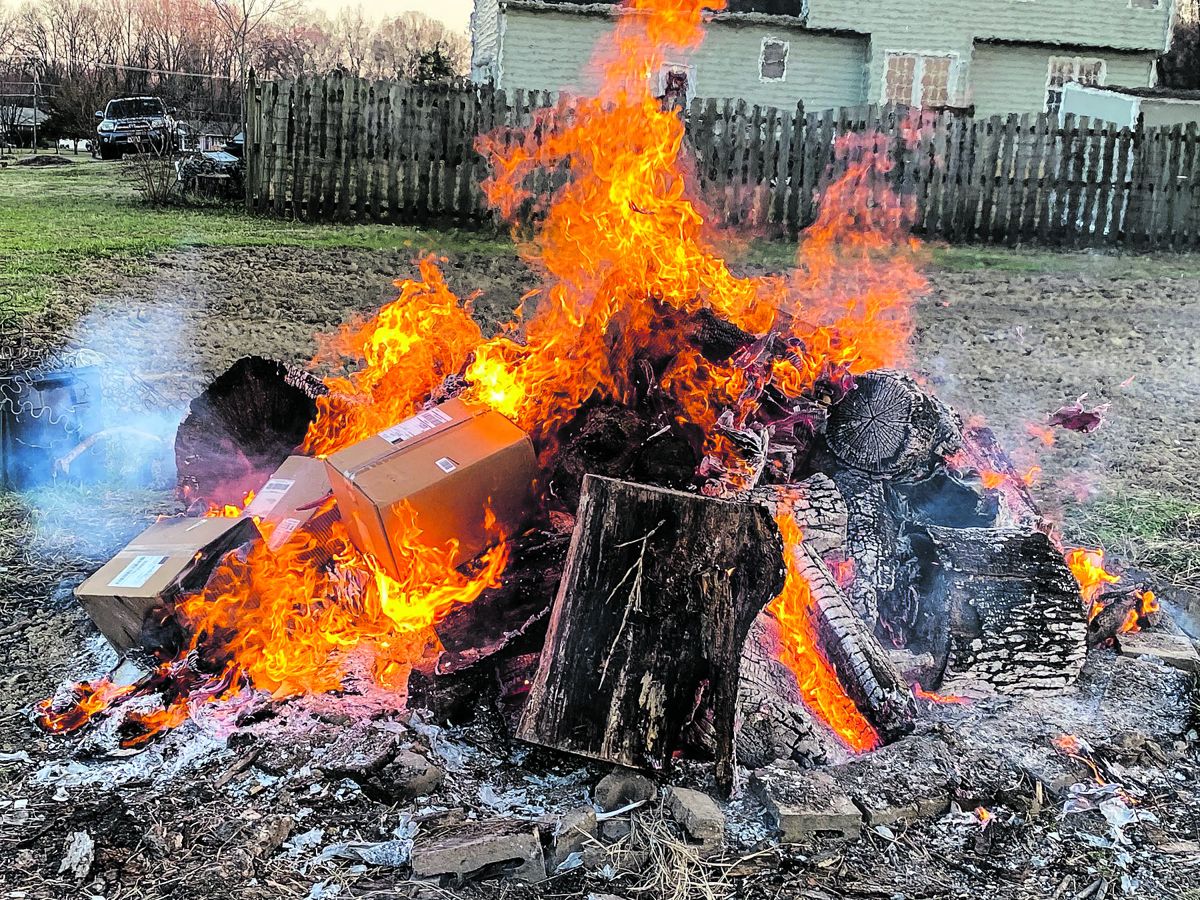 A funeral pyre for books.
