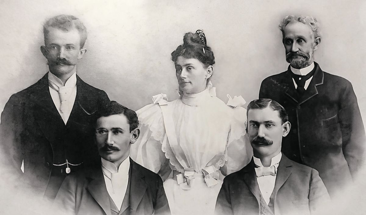 Captain James Vance (top right) with his children.