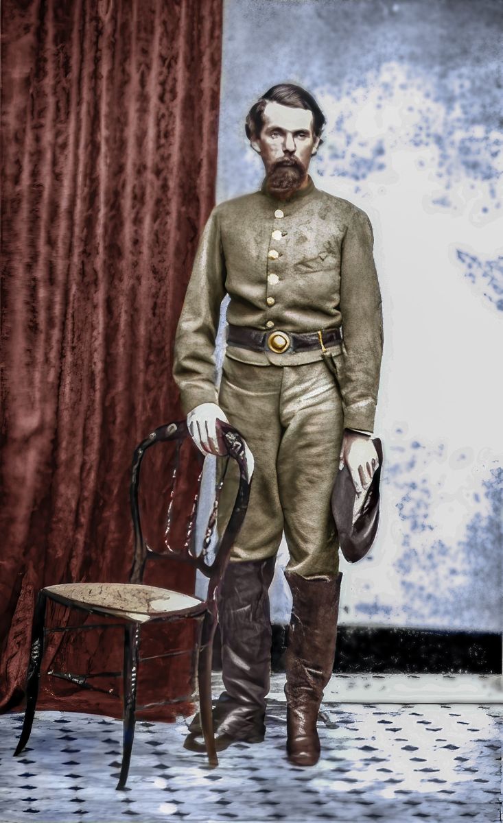 C.S. Lt. Kelion Franklin Peddicord, 2nd Ky. Cavalry. Colorization © 2022 civilwarincolor.com, courtesy civilwarincolor.com/cwn. (Public Domain)