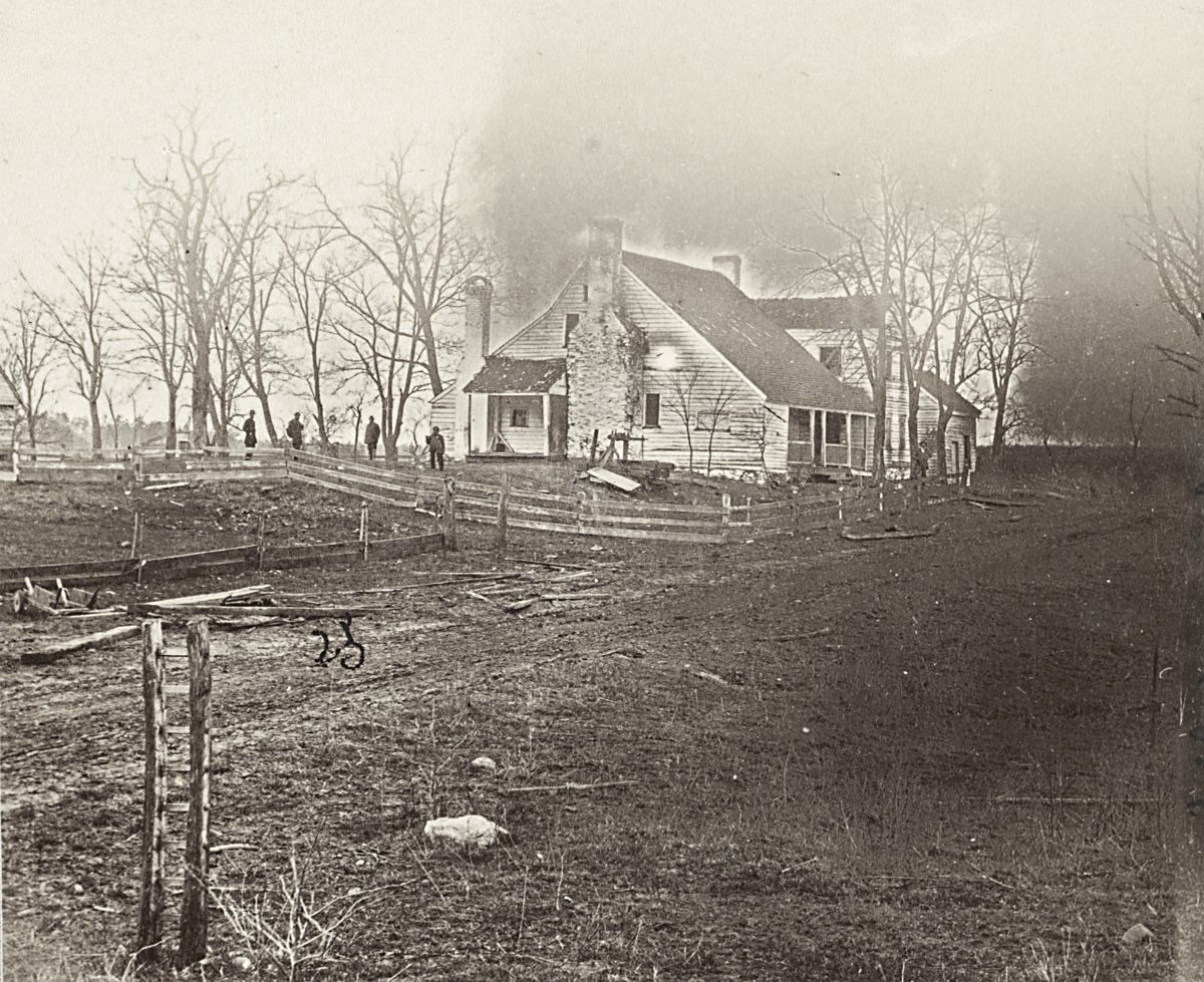 Dowdall’s Tavern. George E. Chancellor’s house on Plank Road in 1865. (Library of