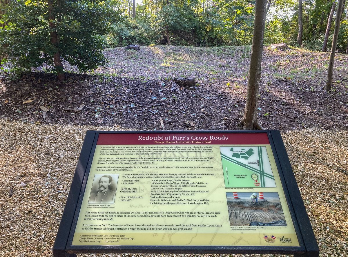 1861 Redoubt Preserved on George Mason University Campus in Fairfax, Va. — photograph 7 from the original article