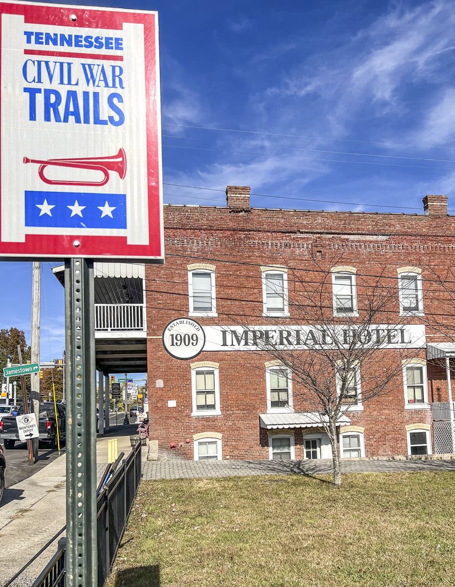 The 1909 Imperial Hotel was constructed at the behest of Union Gen. John T Wilder and is only a few blocks from Wilder’s post-war home in Monterey, Tennessee. (Courtesy, Civil War Trails, Inc.)