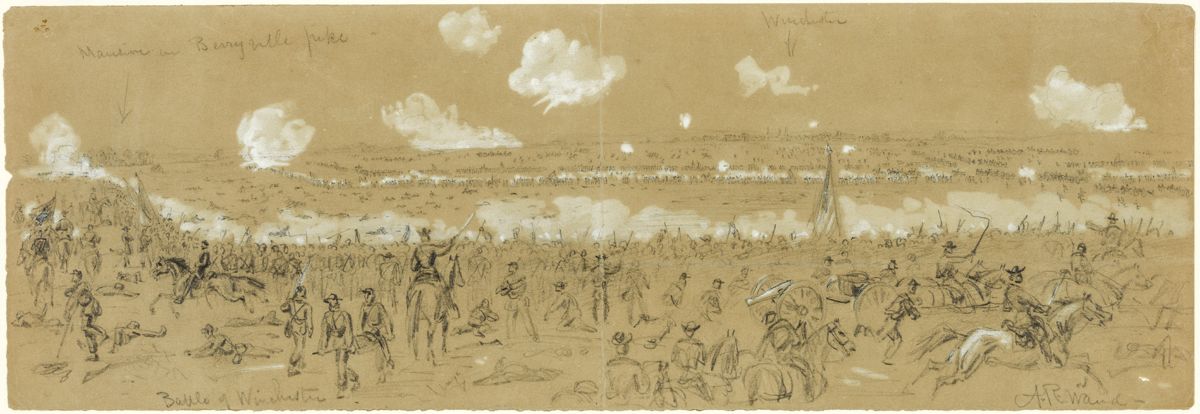 First Battle of Winchester, May 25, 1862. (Waud, Alfred R. (Alfred Rudolph), 1828–1891, artist. Library of