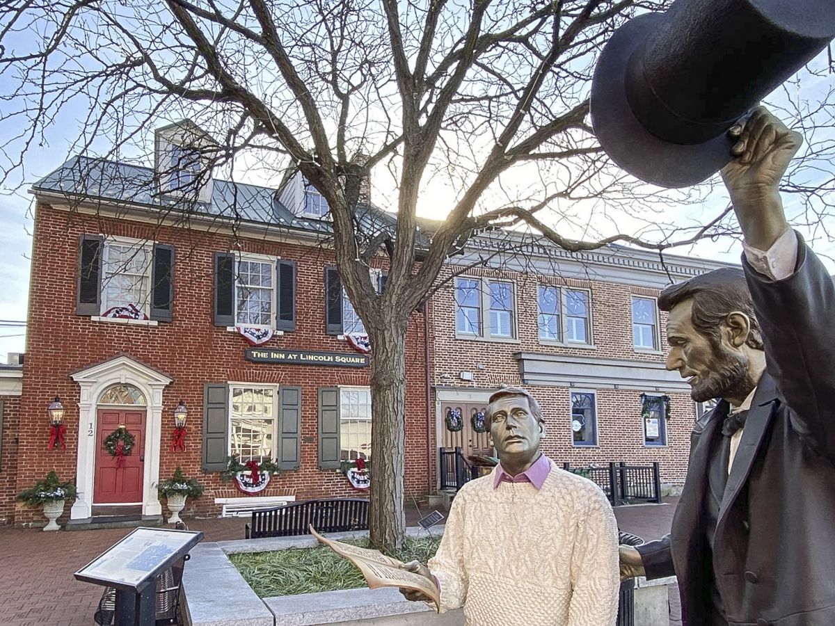 The Lincoln statue in Gettysburg’s town square, which is all decked out for the holidays, invites us to think about how the president’s legacy ties into this time of year.