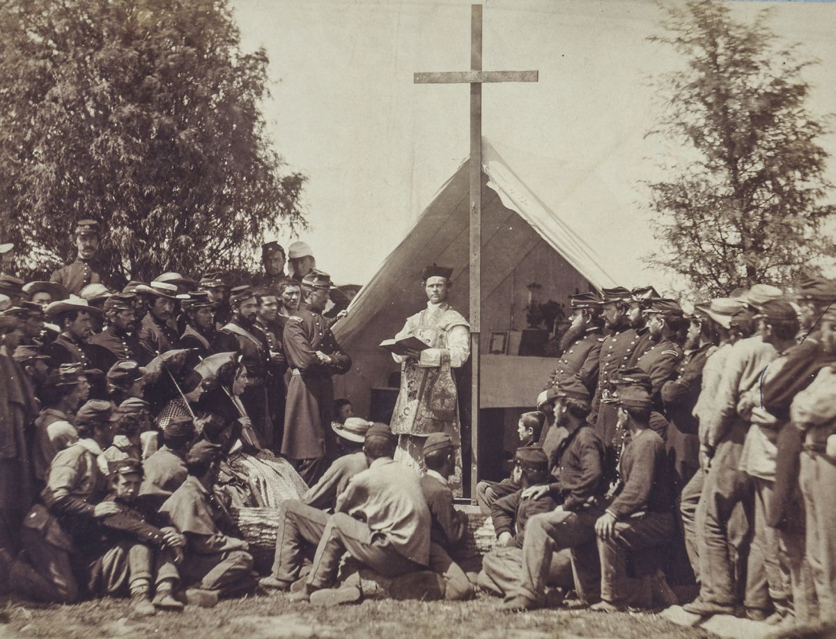 Sunday morning mass in camp of 69th N.Y.S.M. (Library of Congress)