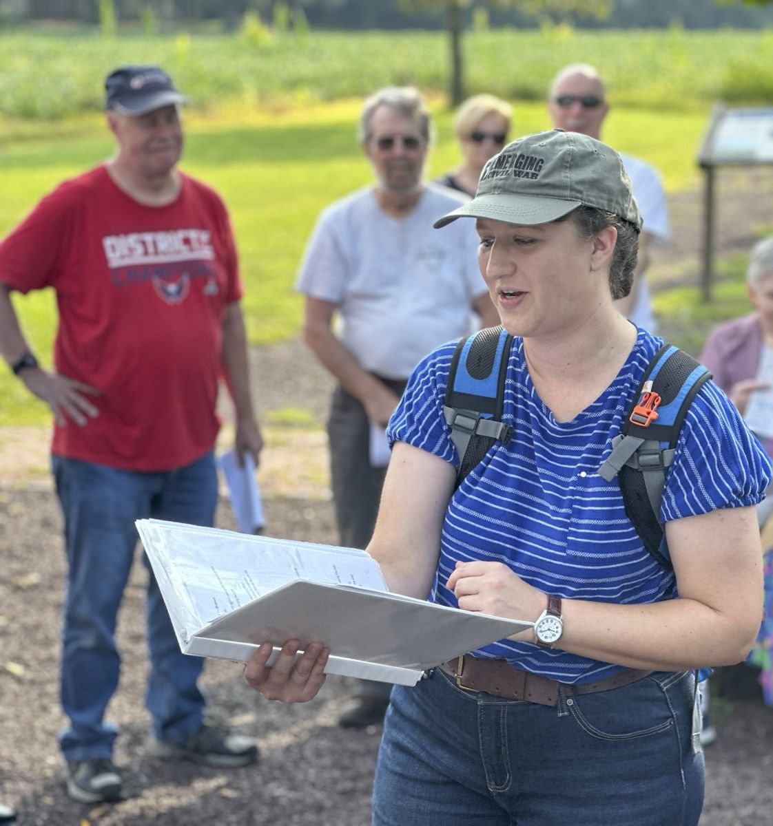 Sarah Kay Bierle (pictured) and Daniel T. Davis co-led a Symposium Tour at the First Day At Chancellorsville Battlefield.