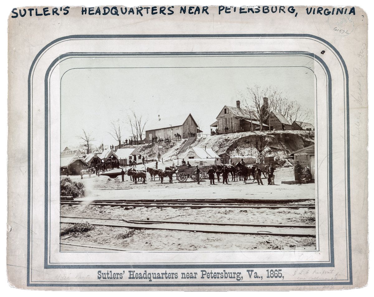 Sutler’s headquarters near Petersburg, Va., 1865. (Library of Congress)