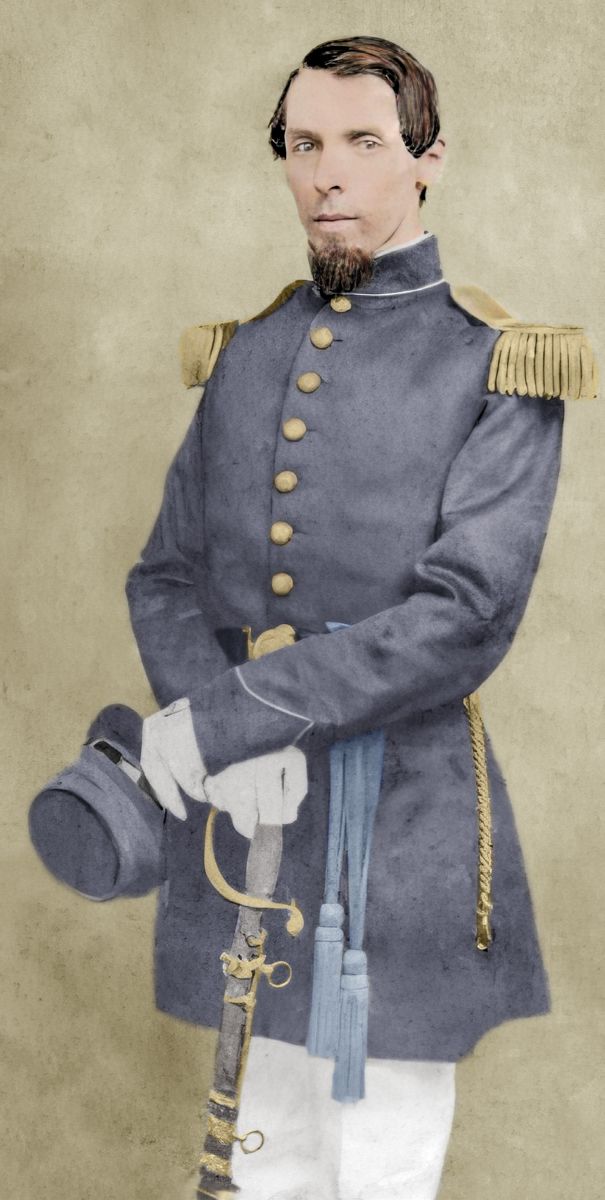Gen. Samuel Garland, C.S.A. Colorization © 2023 civilwarincolor.com, courtesy civilwarincolor.com/cwn. (Public Domain)